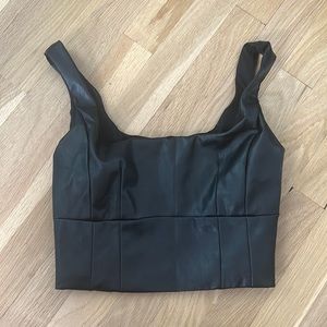 Leather crop top